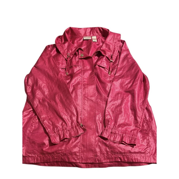 Zenergy by Chico's PinkWindbreaker Jacket Size 3/XL‎ Full Zip Pockets - Picture 1 of 6